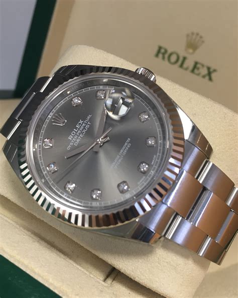 rolex datejust rhodium diamond|rolex datejust 41 prezzo.